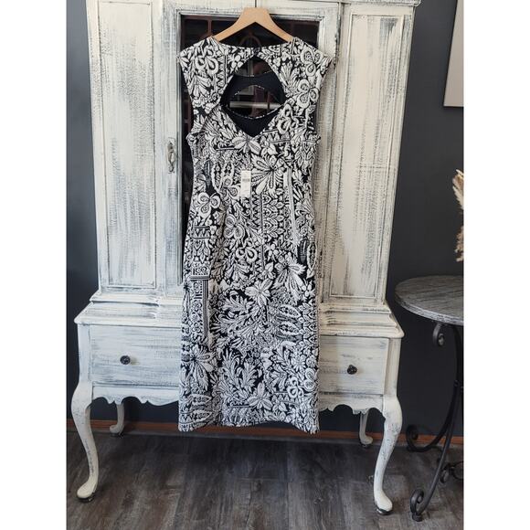 Anthropologie Jacquard Cut-Out Midi Dress - New - Small - Picture 6 of 6